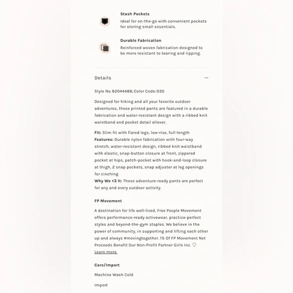 Free People Movement M Cascade Printed Flare Pants in Off the Grid Combo - Picture 5 of 6